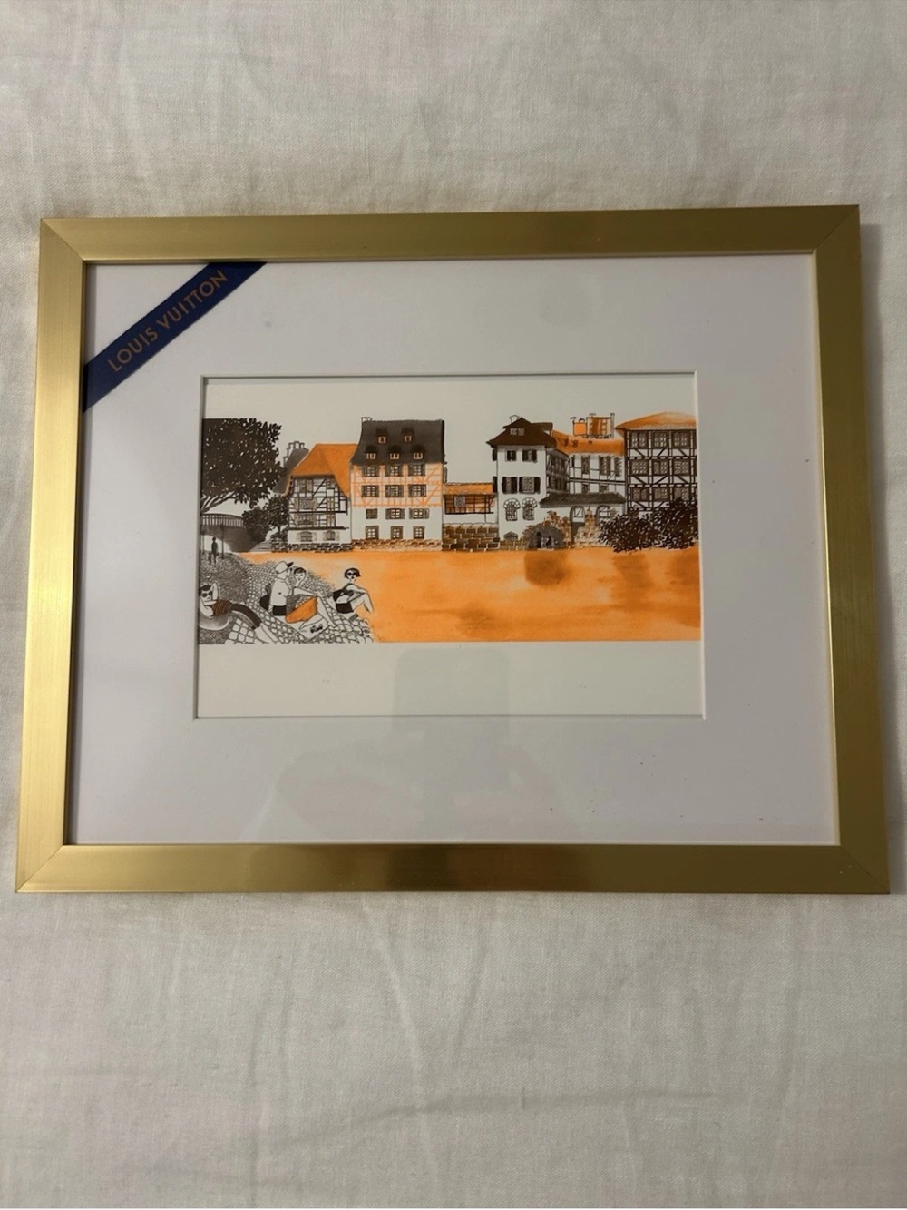 “Strasbourg” Louis Vuitton X Ruben Toledo Framed Art City Guide Postcards COA